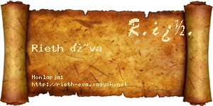 Rieth Éva névjegykártya