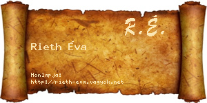Rieth Éva névjegykártya